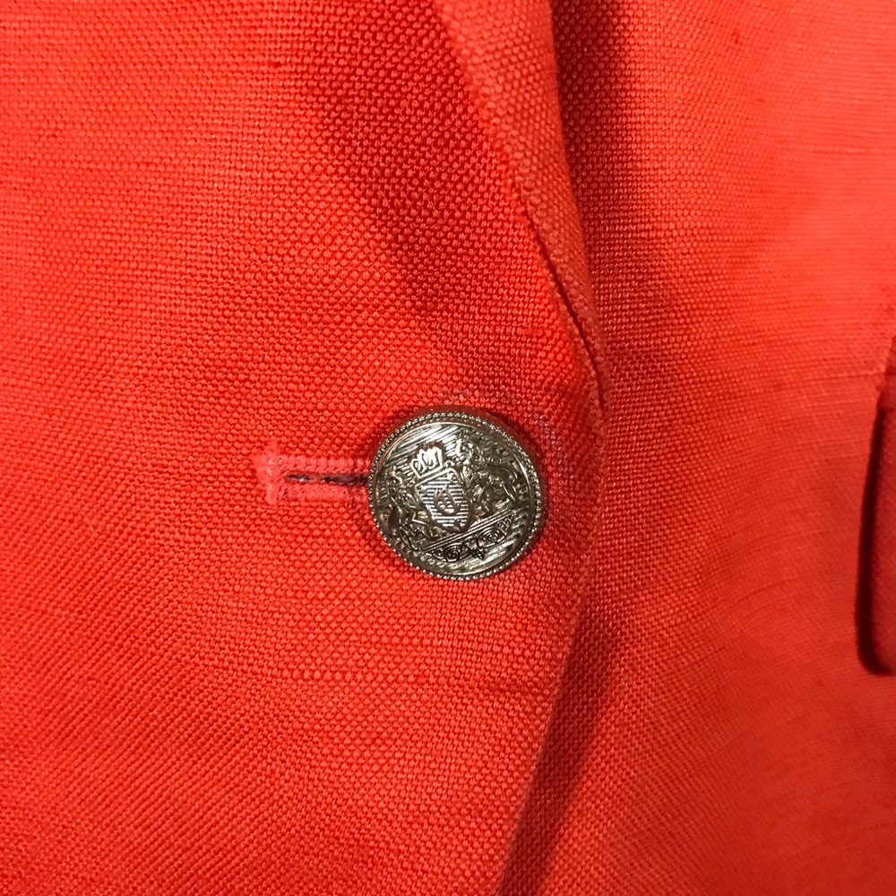 โSoldโ MNG Suit Cotton/Linens Blazer Jacket Orange - Picture 8 of 8
